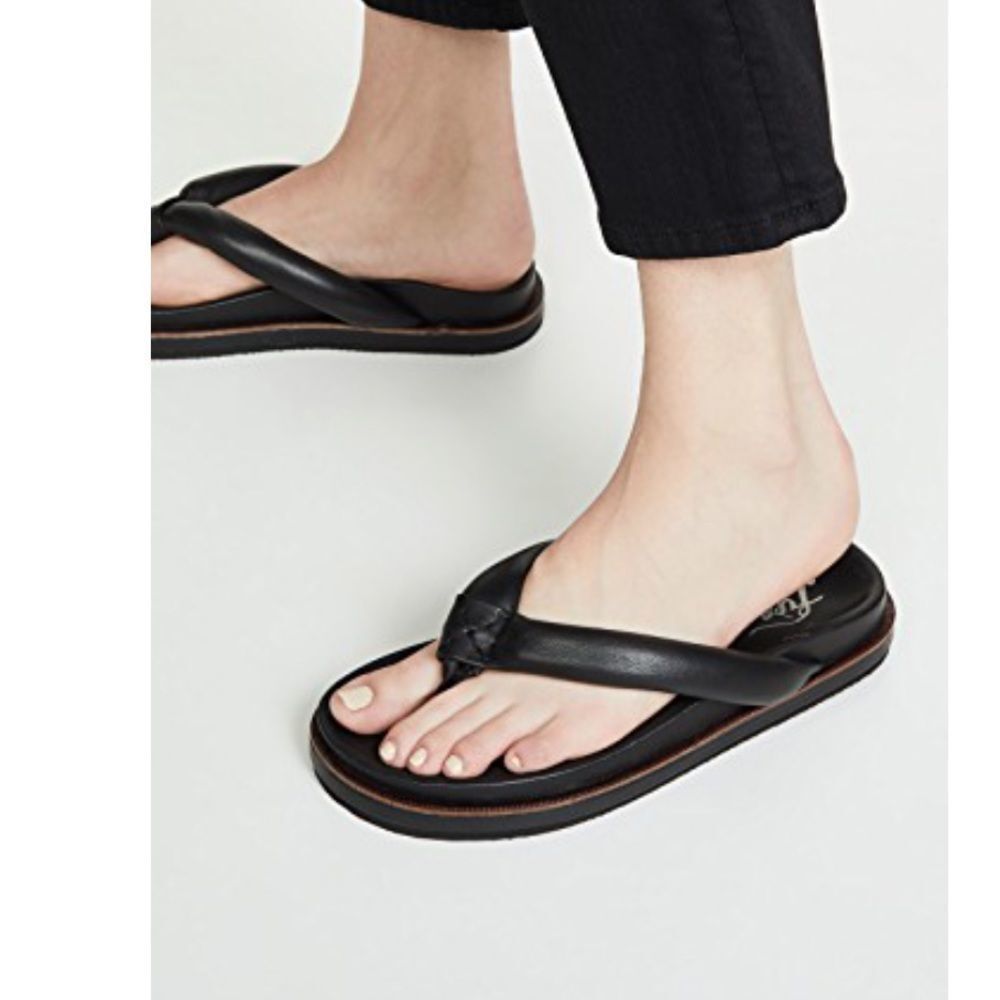 NWT Free People Lena Footbed Sandals In Black - Picture 7 of 10